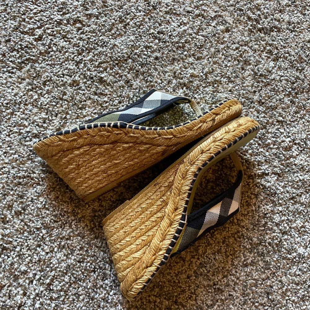 Burberry Plaid Wedge Sandals in Yellow and Brown - Picture 2 of 6